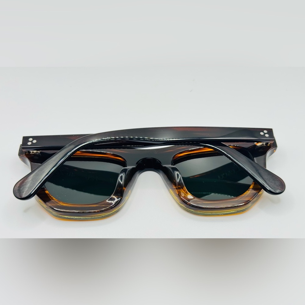 Lesca Tortoiseshell Green Lens Men’s Sunglasses - Picture 6 of 10